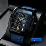 Reloj Naviforce Hombre Deportivo Cronógrafo Cuarzo Silicona Negro Azul Negro con Dorado - Imagen 2
