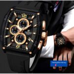 Reloj Naviforce Hombre Deportivo Cronógrafo Cuarzo Silicona Negro Azul Negro con Dorado - Imagen 3