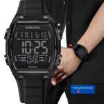 Reloj Naviforce Digital para Hombre Silicona 50M Cronógrafo Negro y Negro Plata