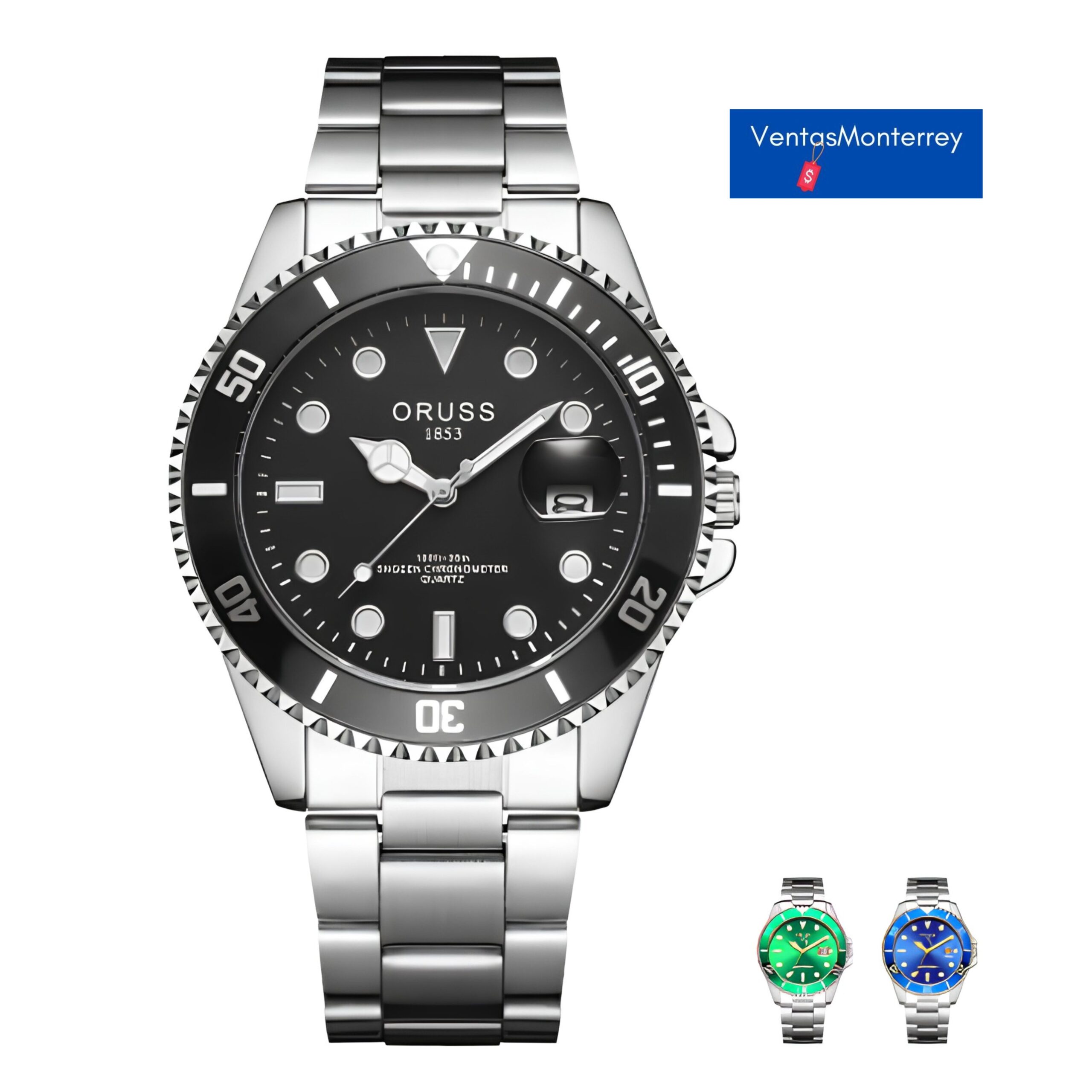 orus-negro Reloj de Cuarzo para Hombre Casual con Calendario y Manecillas Luminiscentes Negro - Azul - Verde - Imagen 1