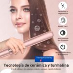 Plancha De Cabello 2 En 1 Cerámica Alaciadora Y Rizadora 160-230°C Rosa - Imagen 2