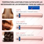 Plancha De Cabello 2 En 1 Cerámica Alaciadora Y Rizadora 160-230°C Rosa - Imagen 5