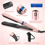 Plancha De Cabello 2 En 1 Cerámica Alaciadora Y Rizadora 160-230°C Rosa - Imagen 8